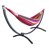 Hamak z metalowym stelażem ogrodowy dwuosobowy czerwony stelaż do hamaka POLSKI