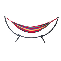 Hamak z metalowym stelażem ogrodowy dwuosobowy czerwony stelaż do hamaka POLSKI