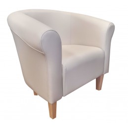 Fotel Milo wanilia 18D na nogach buk – elegancki i wygodny