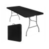Stół cateringowy turystyczny bankietowy składany do ogrodu prostokątny tworzywo sztuczne kolor czarny D-23928