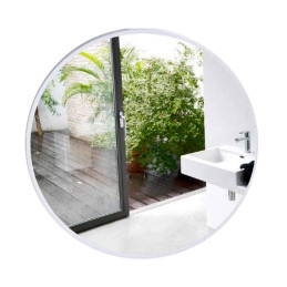 Lustro LOFT  FI60cm białe ścienne okrągłe łazienkowe do salonu sypialni loftowe Industrialne minimalistyczne