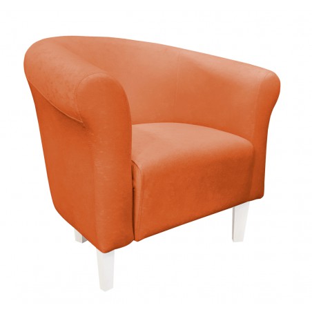Fotel Milo Mikrofaza 5 carrot z białymi nogami