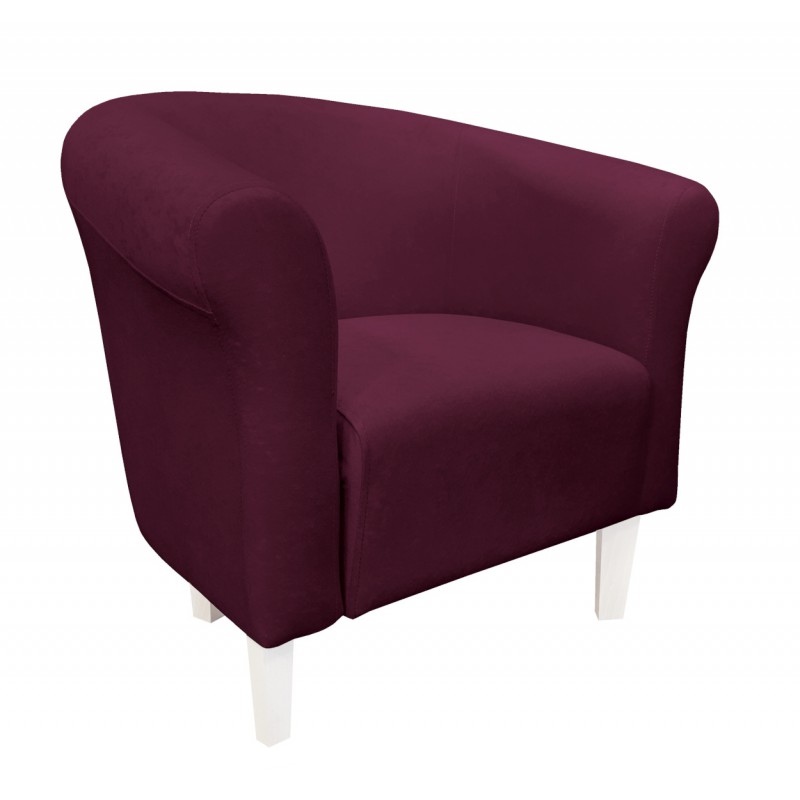 Fotel Milo Mikrofaza 11 fioletowy nogi 15 białe