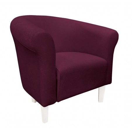 Fotel Milo Mikrofaza 11 fioletowy nogi 15 białe