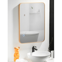 Lustro LOFT  60x80cm złote ścienne okrągłe łazienkowe do salonu sypialni loftowe Industrialne minimalistyczne