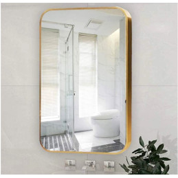 Lustro LOFT 60x80 cm złote - rama aluminiowa