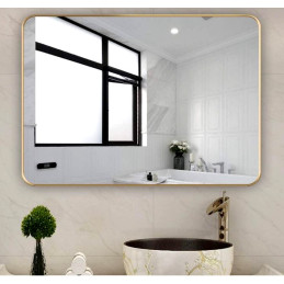 Lustro LOFT  60x80cm złote ścienne okrągłe łazienkowe do salonu sypialni loftowe Industrialne minimalistyczne