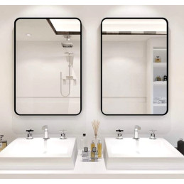 Lustro LOFT  40x60cm czarne ścienne okrągłe łazienkowe do salonu sypialni loftowe Industrialne minimalistyczne