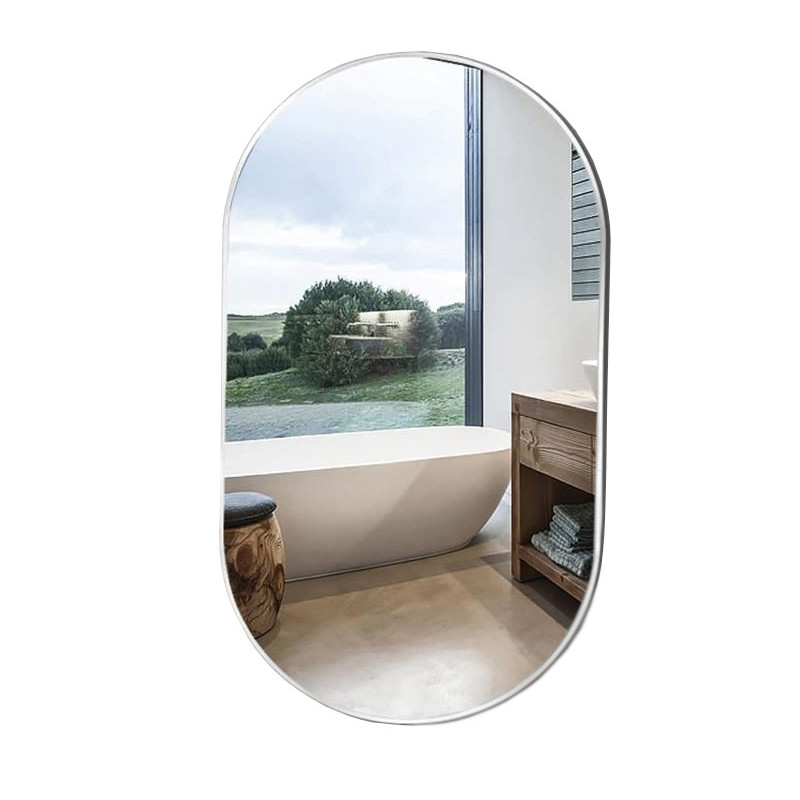 Lustro Elipsa 75x40cm białe ścienne owalne łazienkowe do salonu sypialni loftowe Industrialne minimalistyczne
