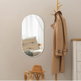 Lustro Elipsa 75x40cm białe ścienne owalne łazienkowe do salonu sypialni loftowe Industrialne minimalistyczne