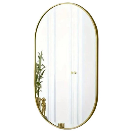 Lustro Elipsa 75x40cm złote ścienne owalne łazienkowe do salonu sypialni loftowe Industrialne minimalistyczne