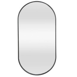 Lustro Elipsa 75x40cm czarne ścienne owalne łazienkowe do salonu sypialni loftowe Industrialne minimalistyczne