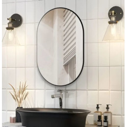 Lustro Elipsa 75x40 cm czarne - owalne