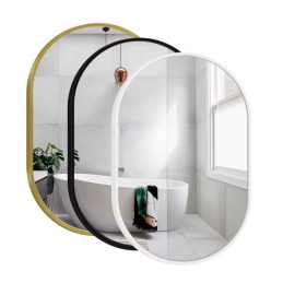 Lustro Elipsa 100x50cm białe ścienne owalne łazienkowe do salonu sypialni loftowe Industrialne minimalistyczne