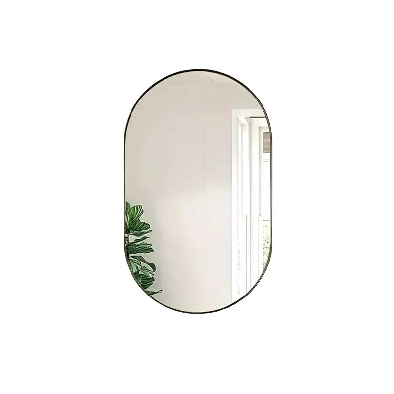 Lustro Elipsa 75x40cm czarne ścienne owalne łazienkowe do salonu sypialni loftowe Industrialne minimalistyczne