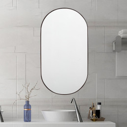 Lustro Elipsa 100x50cm czarne ścienne owalne łazienkowe do salonu sypialni loftowe Industrialne minimalistyczne