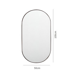Lustro Elipsa 100x50cm czarne ścienne owalne łazienkowe do salonu sypialni loftowe Industrialne minimalistyczne