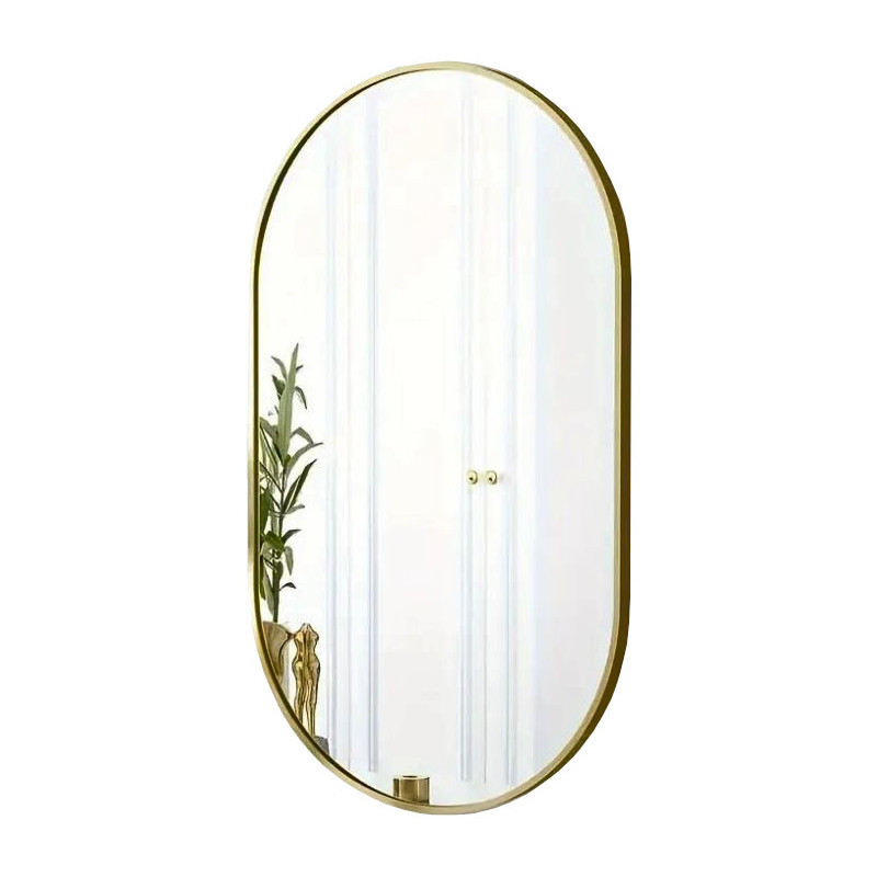 Lustro Elipsa 100x50cm złote ścienne owalne łazienkowe do salonu sypialni loftowe Industrialne minimalistyczne