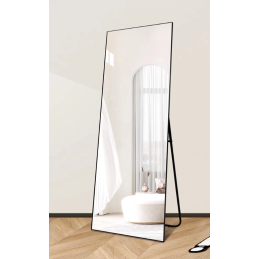 Czarne lustro podłogowe ZJ-02 165x50