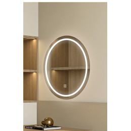 Lustro LED okrągłe 70 cm z podświetleniem i włącznikiem dotykowym