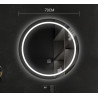 Lustro LED okrągłe 70 cm z podświetleniem i włącznikiem dotykowym
