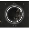 Lustro LED okrągłe 60 cm z podświetleniem i dotykowym włącznikiem