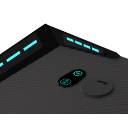 Biurko gamingowe L Carbon 140x100 z LED