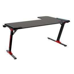 Biurko gamingowe L Carbon 140x100 z LED