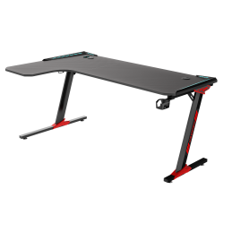 Biurko gamingowe L Carbon 140x100 z LED