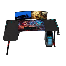 Biurko gamingowe L Carbon 140x100 z LED