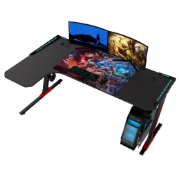 Biurko gamingowe L Carbon 140x100 z LED