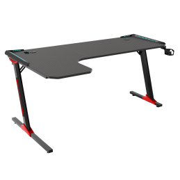 Biurko gamingowe L Carbon 140x100 z LED