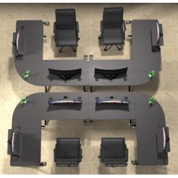 Biurko Gamingowe Komputerowe Narożne dla gracza Carbon