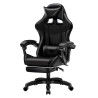 Fotel gamingowy Games czarny z podnóżkiem i masażem