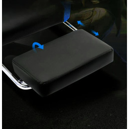 Fotel gamingowy Games niebieski/czarny z masażem i podnóżkiem