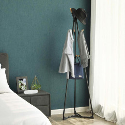 Wieszak LOFT czarny z elementami drewna buk