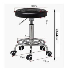 Taboret fryzjerski okrągły czarny C-9350