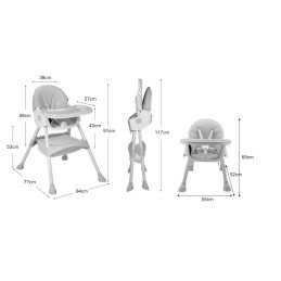 Krzesełko do karmienia tapicerowane dla dzieci miętowe