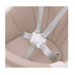 Różowe tapicerowane krzesełko do karmienia dzieci