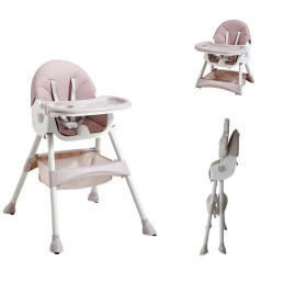 Różowe tapicerowane krzesełko do karmienia dzieci