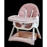 Różowe tapicerowane krzesełko do karmienia dzieci