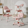 Różowe tapicerowane krzesełko do karmienia dzieci