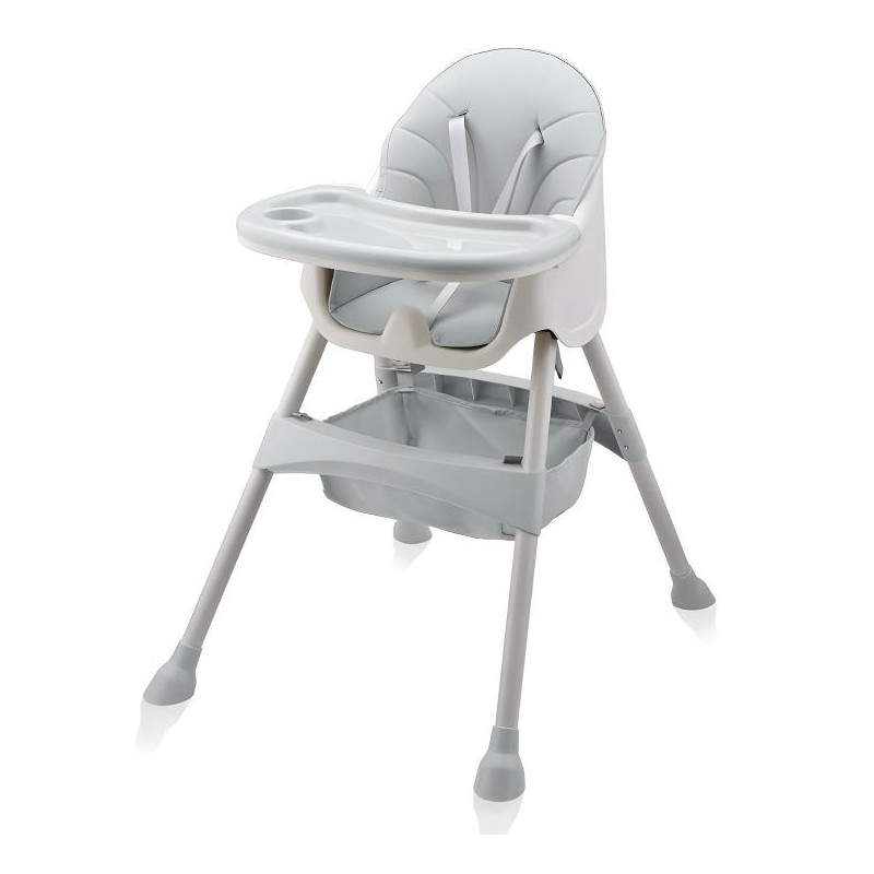 Tapicerowane krzesełko do karmienia dla dzieci szare