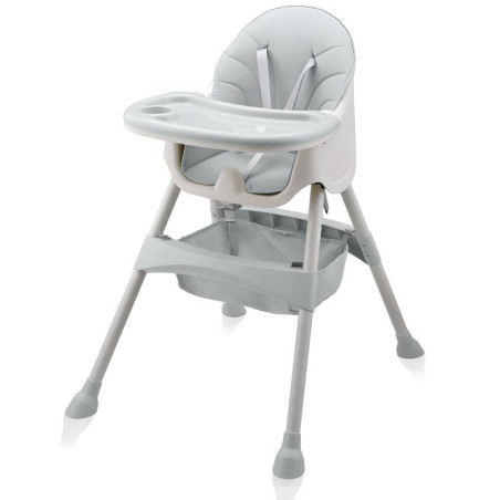 Tapicerowane krzesełko do karmienia dla dzieci szare