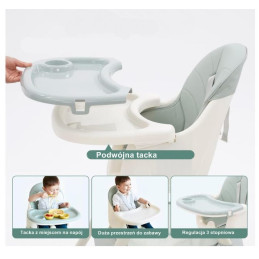 Tapicerowane krzesełko do karmienia dla dzieci szare