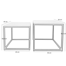 Stolik kawowy 2W1 biały podstawa czarna