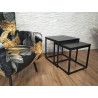 Stolik kawowy 2W1 czarny podstawa czarna