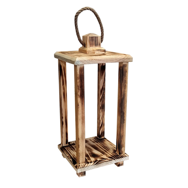 copy of Lampion drewniany latarnia 38cm uchwyt baza pod stroik dekoracja opalany