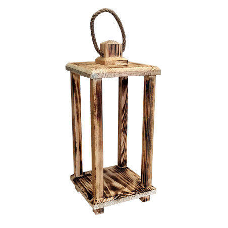 copy of Lampion drewniany latarnia 38cm uchwyt baza pod stroik dekoracja opalany