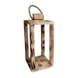 Lampion drewniany latarnia 38cm uchwyt baza pod stroik